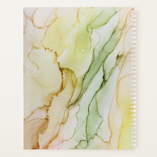 Abstracte Groene Gouden Folie Custom Planner (Achterkant)
