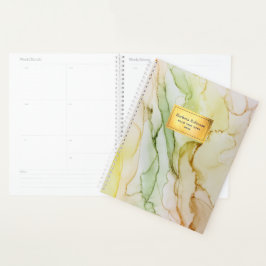 Abstracte Groene Gouden Folie Custom Planner