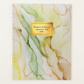 Abstracte Groene Gouden Folie Custom Planner (Voorkant)