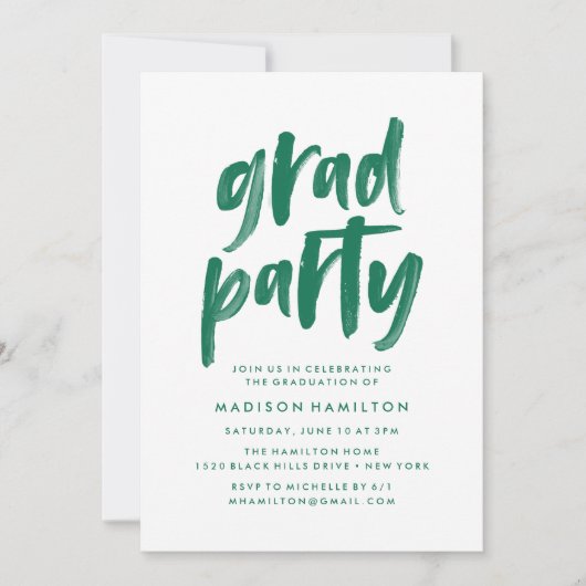 Abstracte Groene Graduation Party Kaart (Voorkant)