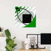 Abstracte groene grijze off-White zwarte AP0002 Poster (Thuiskantoor)