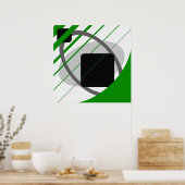 Abstracte groene grijze off-White zwarte AP0002 Poster (Keuken)