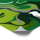 Abstracte groene harmonie met vloeistofpatronen poster (Hoek)