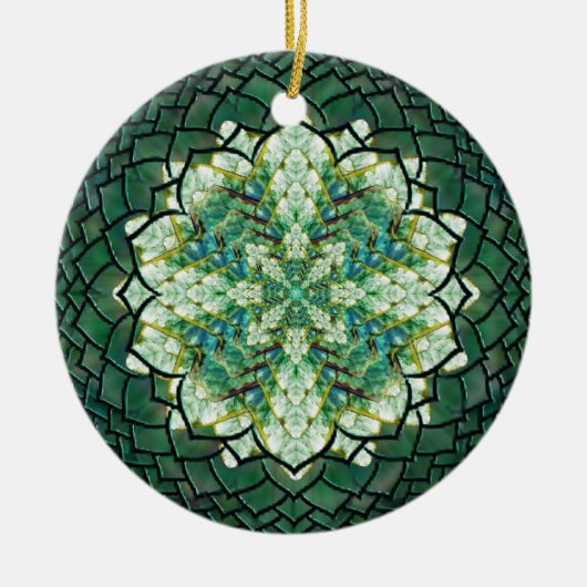 Abstracte groene Ivy Mandala Ornament (Voorkant)