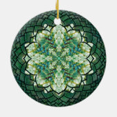 Abstracte groene Ivy Mandala Ornament (Achterkant)