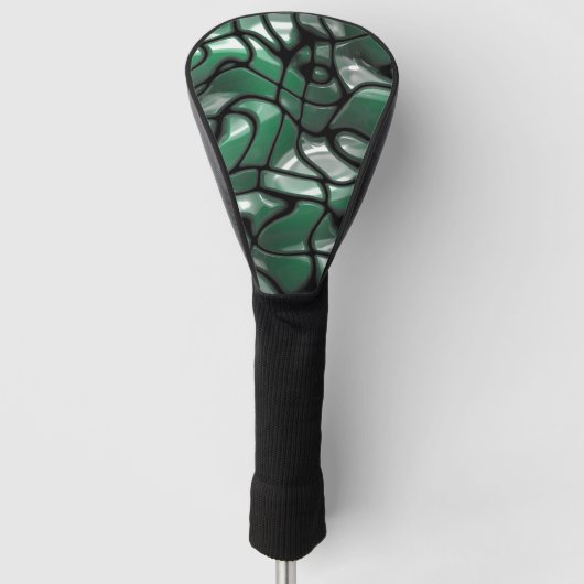 Abstracte groene juwelen golfheadcover (Voorkant)