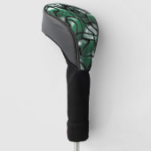 Abstracte groene juwelen golfheadcover (Schuin)