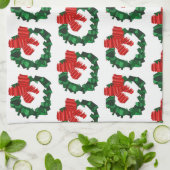 Abstracte groene kerstkrans keukenhanddoek (Gevouwen)