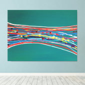 Abstracte groene kunst Hedendaags Canvas Afdruk (Insitu (Houten vloer))