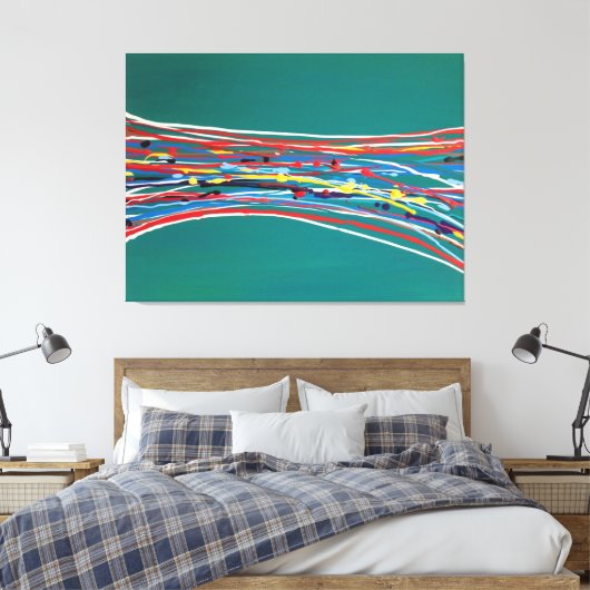 Abstracte groene kunst Hedendaags Canvas Afdruk (Insitu (Slaapkamer))