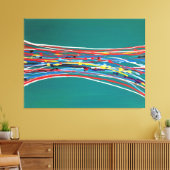 Abstracte groene kunst Hedendaags Canvas Afdruk (Insitu (Woonkamer))