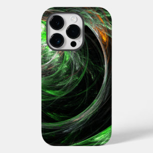Abstracte groene kunst rond de wereld Case-Mate iPhone 14 pro hoesje