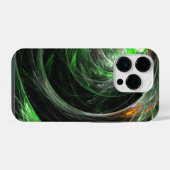 Abstracte groene kunst rond de wereld iPhone hoesje (Achterkant horizontaal)