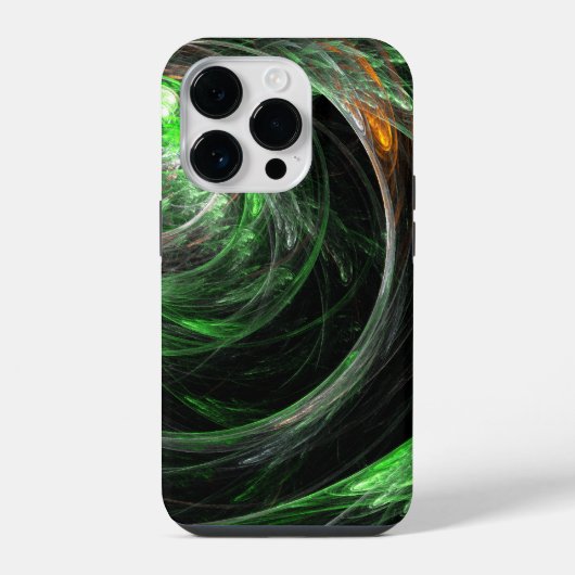 Abstracte groene kunst rond de wereld iPhone hoesje (Achterkant)