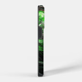 Abstracte groene kunst rond de wereld iPhone hoesje (Rechterkant)