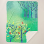Abstracte groene landschapskunst sherpa deken (Voorkant)