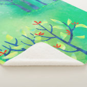 Abstracte groene landschapskunst sherpa deken (3/4)