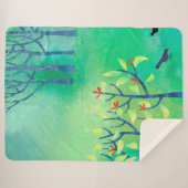 Abstracte groene landschapskunst sherpa deken (Voorkant (horizontaal))