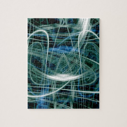 Abstracte groene lichtsporen legpuzzel (Verticaal)