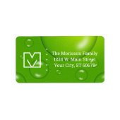 Abstracte groene Limoen Etiket (Voorkant)