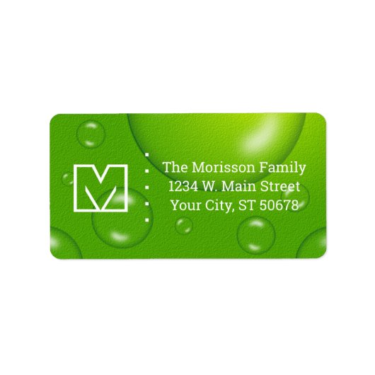 Abstracte groene Limoen Etiket (Voorkant)