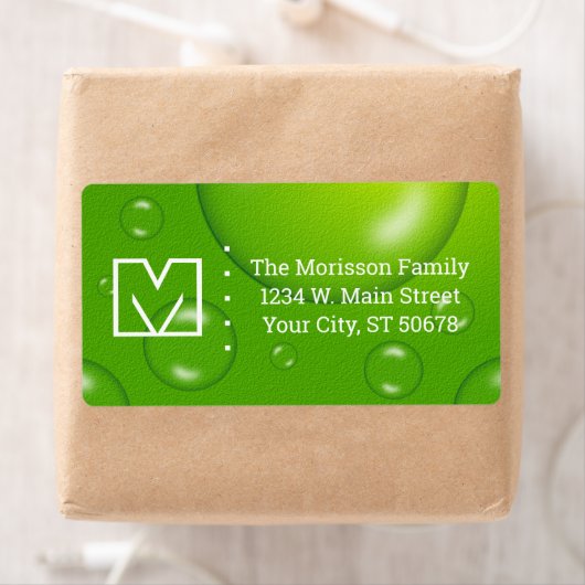 Abstracte groene Limoen Etiket (Insitu)