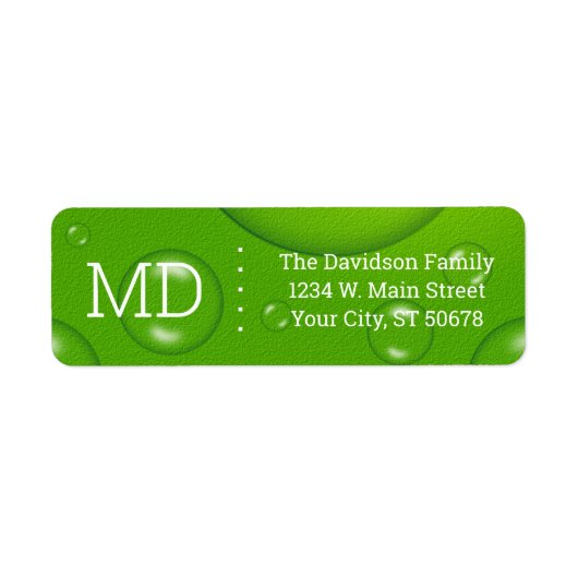 Abstracte groene Limoen Etiket (Voorkant)