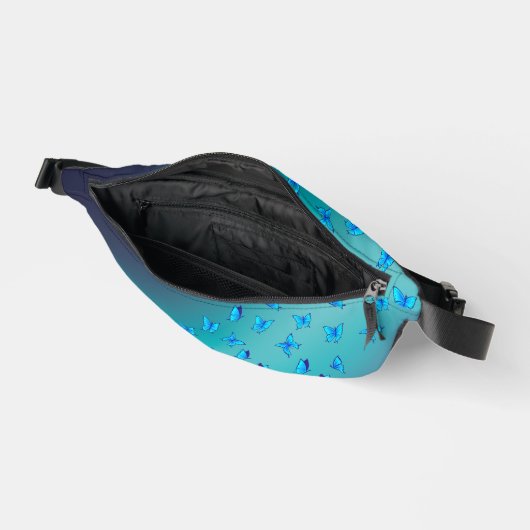 Abstracte groene maan en vlinders heuptasje (Open)