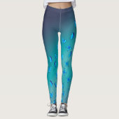 Abstracte groene maan en vlinders leggings (Voorkant)