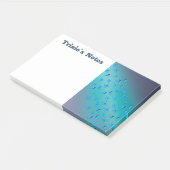 Abstracte groene maanstralen en vlinders post-it® notes (Schuin)