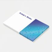 Abstracte groene maanstralen en vlinders post-it® notes (Schuin)
