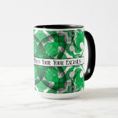 Abstracte groene mandala psychedelische vlinder mok (Voorkant rechts)