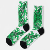 Abstracte groene mandala psychedelische vlinder sokken (Links)