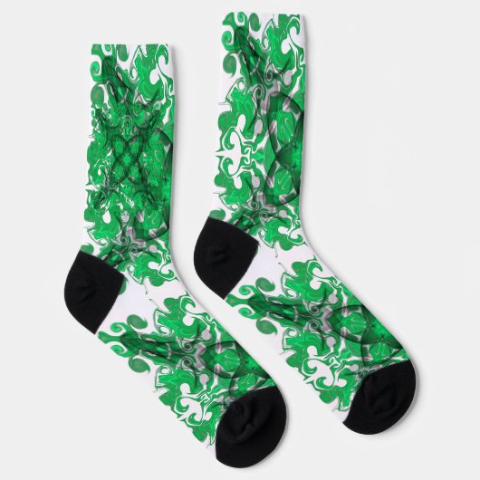 Abstracte groene mandala psychedelische vlinder sokken (Rechts)