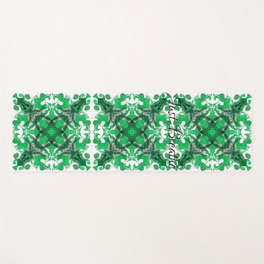 Abstracte groene mandala psychedelische vlinderdra yogamat (Voorkant (horizontaal))