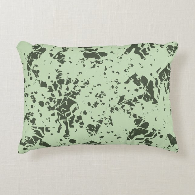 Abstracte groene marmer met verfspatten accent kussen (Voorkant)