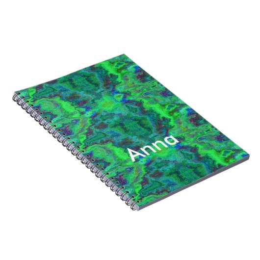 Abstracte groene marmer notitieboek (Rechterzijde)