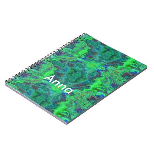 Abstracte groene marmer notitieboek (Linkerzijde)