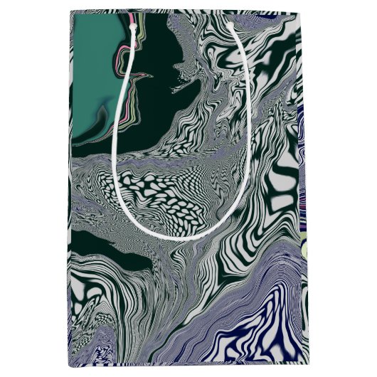 Abstracte Groene Marmeren Werveling Art Gift Bag Medium Cadeauzakje (Voorkant)