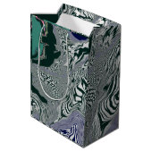 Abstracte Groene Marmeren Werveling Art Gift Bag Medium Cadeauzakje (Achterkant Gekanteld)