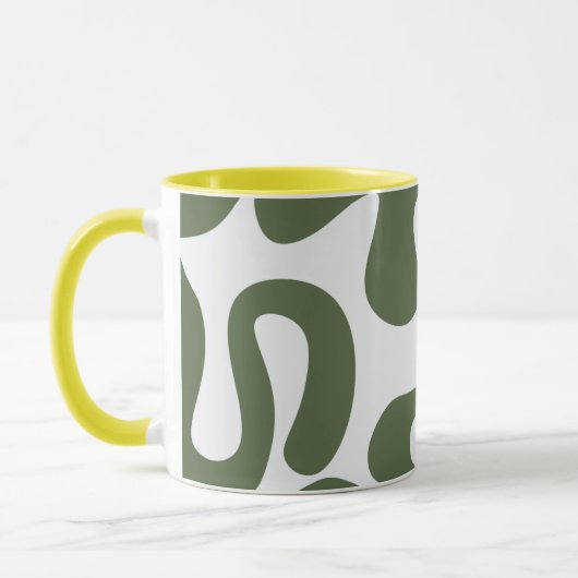 Abstracte Groene Moderne Kunst Mok met Organische  (Links)
