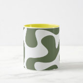 Abstracte Groene Moderne Kunst Mok met Organische  (Midden)