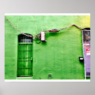 Abstracte groene muur poster