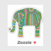 Abstracte groene olifant. Modern afrikaans dier Sticker (Vel)