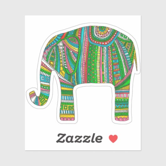 Abstracte groene olifant. Modern afrikaans dier Sticker (Vel)