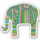 Abstracte groene olifant. Modern afrikaans dier Sticker (Voorkant)