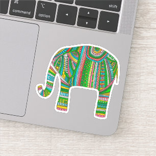 Abstracte groene olifant. Modern afrikaans dier Sticker
