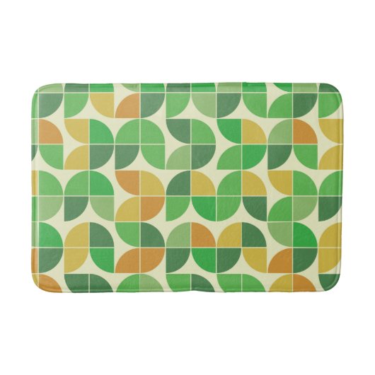 Abstracte groene oranje vormen uit het midden van badmat (Voorkant)