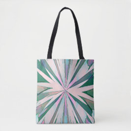 Abstracte Groene, Paarse en Blauwe Kleur Burst Tote Bag