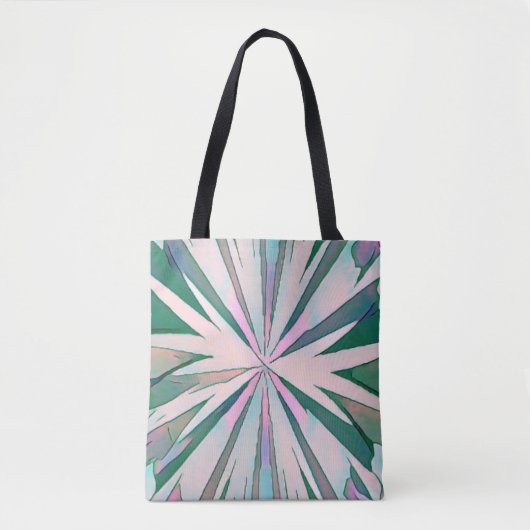 Abstracte Groene, Paarse en Blauwe Kleur Burst Tote Bag (Voorkant)